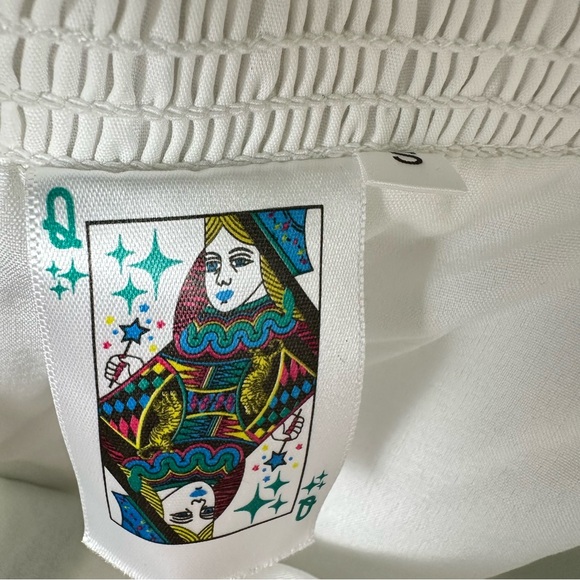 Queen of Sparkles Cutout Fuzzy Cactus Mini Dress Tie Back White & Green S - Picture 6 of 7